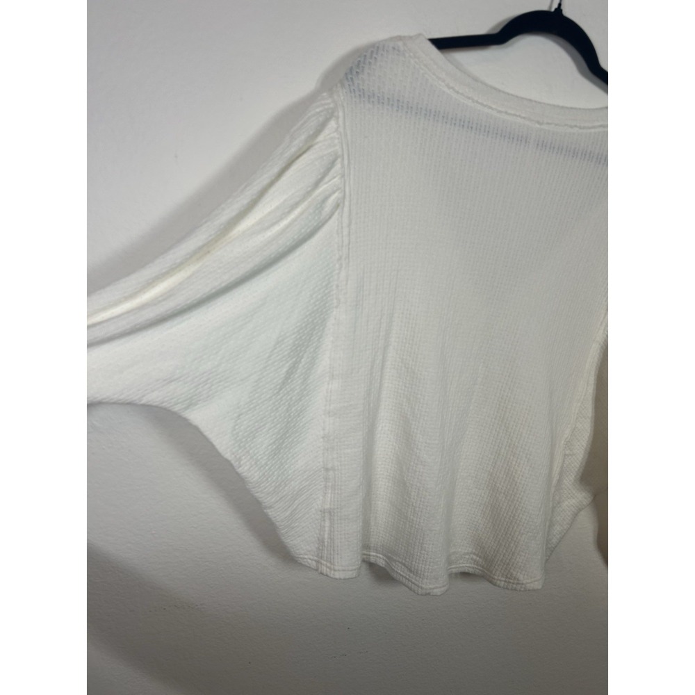 Free People Quinn Knit Top Ivory Women XL Cotton Blend Comfort Beach Summer - Picture 6 of 8